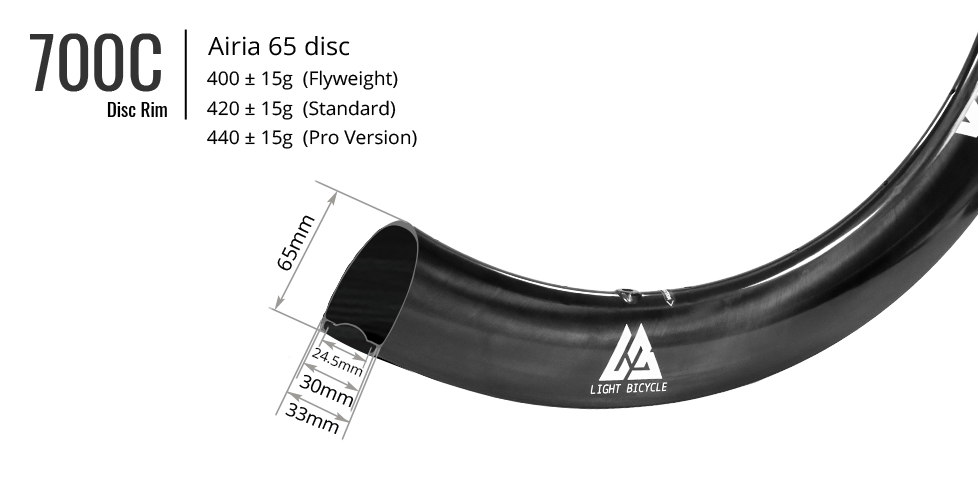 primary image light bicycle airia 65 disc ultralight all road rim 20260812171028 008a51